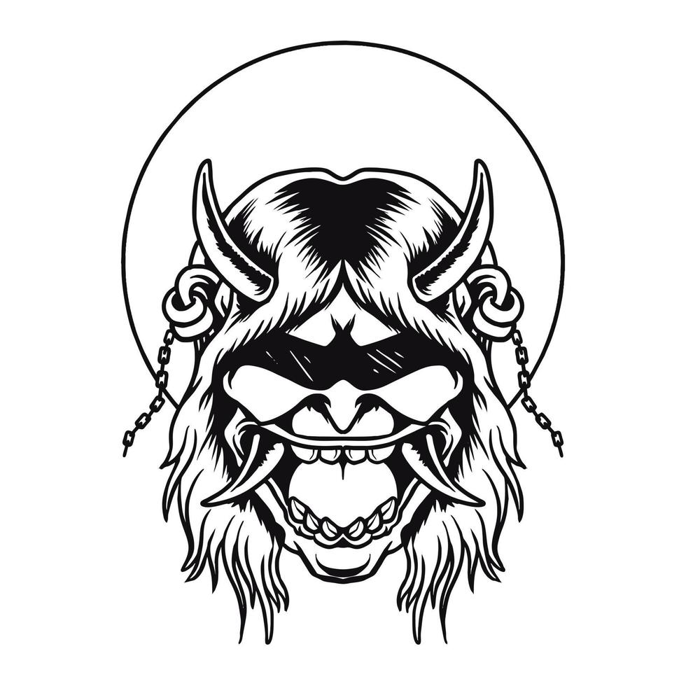 onimask head premium vector illustration tshirt design
