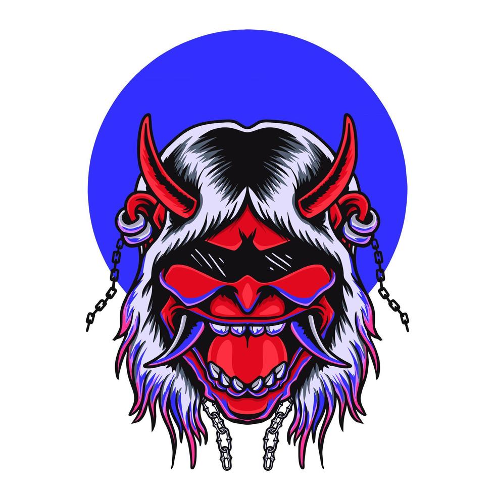 onimask head premium vector illustration tshirt design