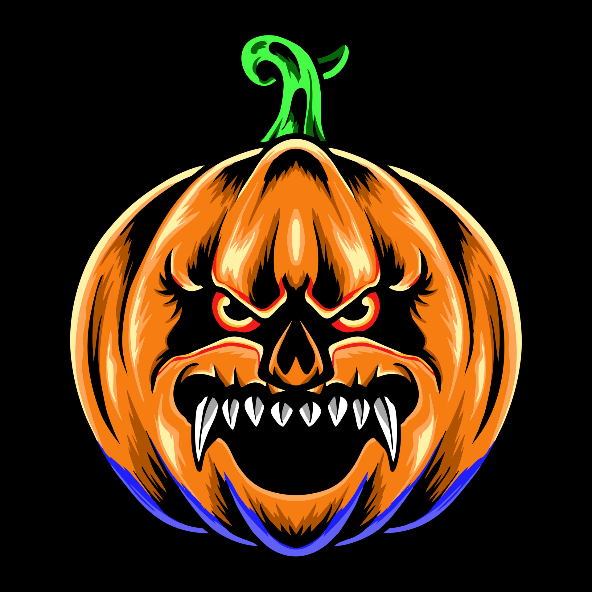 Premium Vector  Scary face pumpkin illustration vector concept