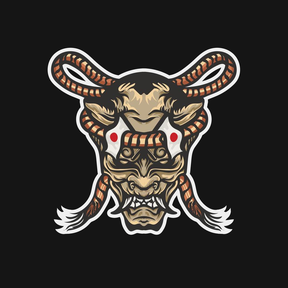 onimask head premium vector illustration tshirt design