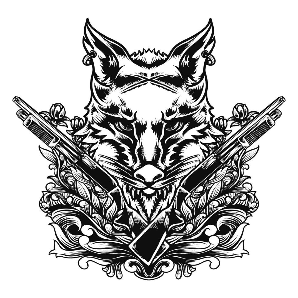 Wolf Head vector illustration tshirt design