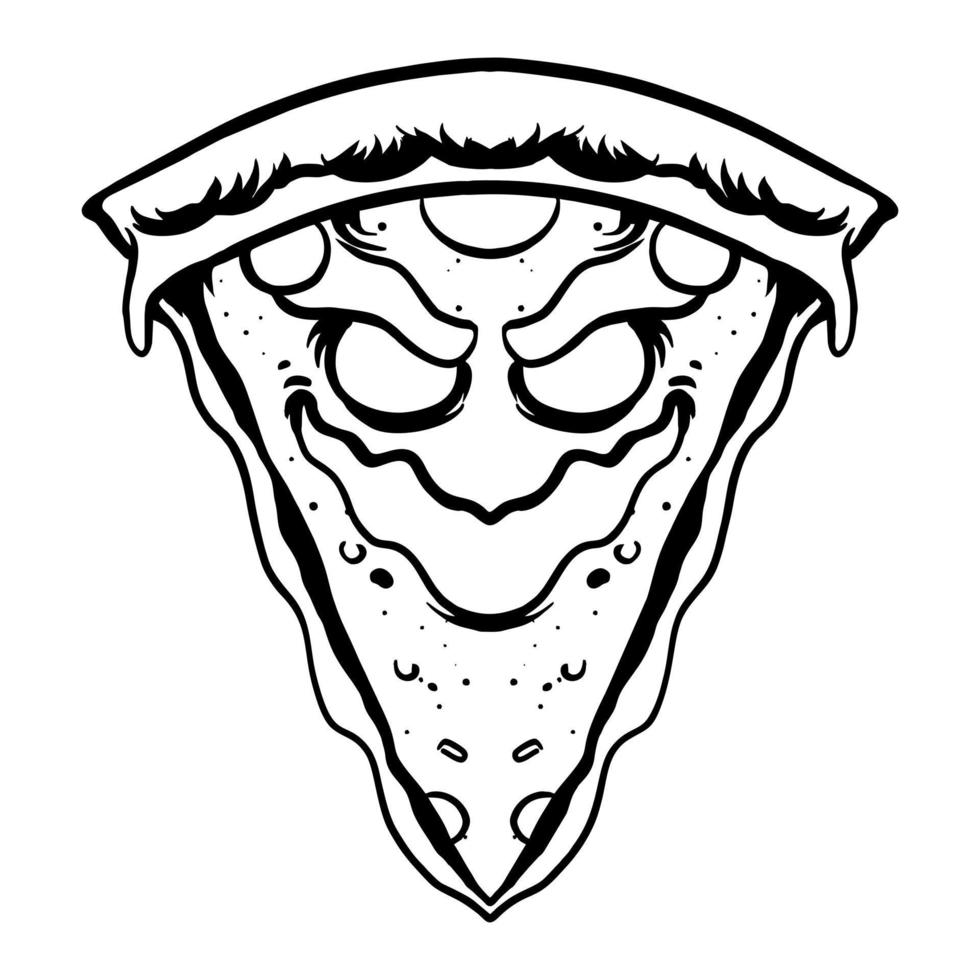 Zombie pizza vector illustration tshirt design