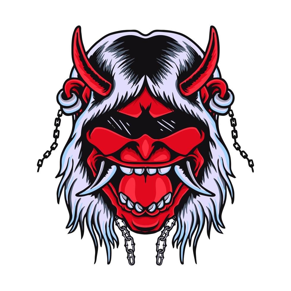 onimask head premium vector illustration tshirt design