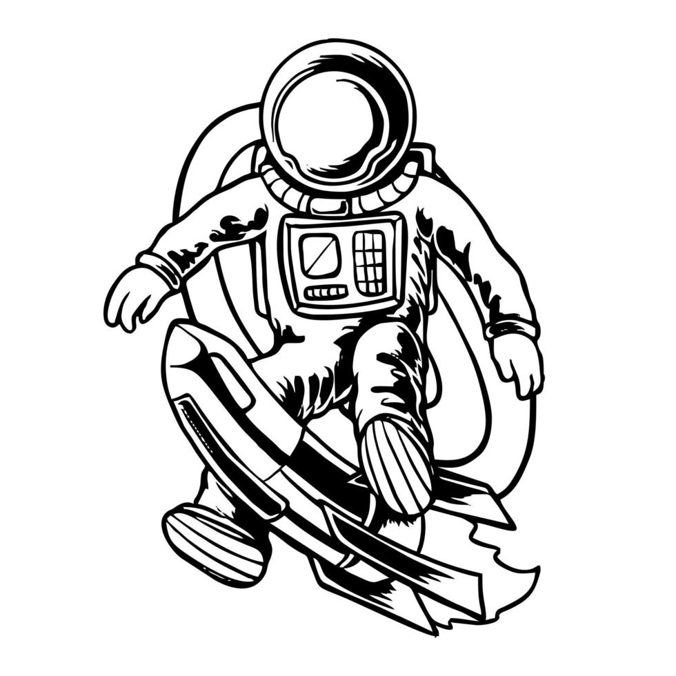 astronauta galaxia espacio premium vector ilustración diseño de camiseta