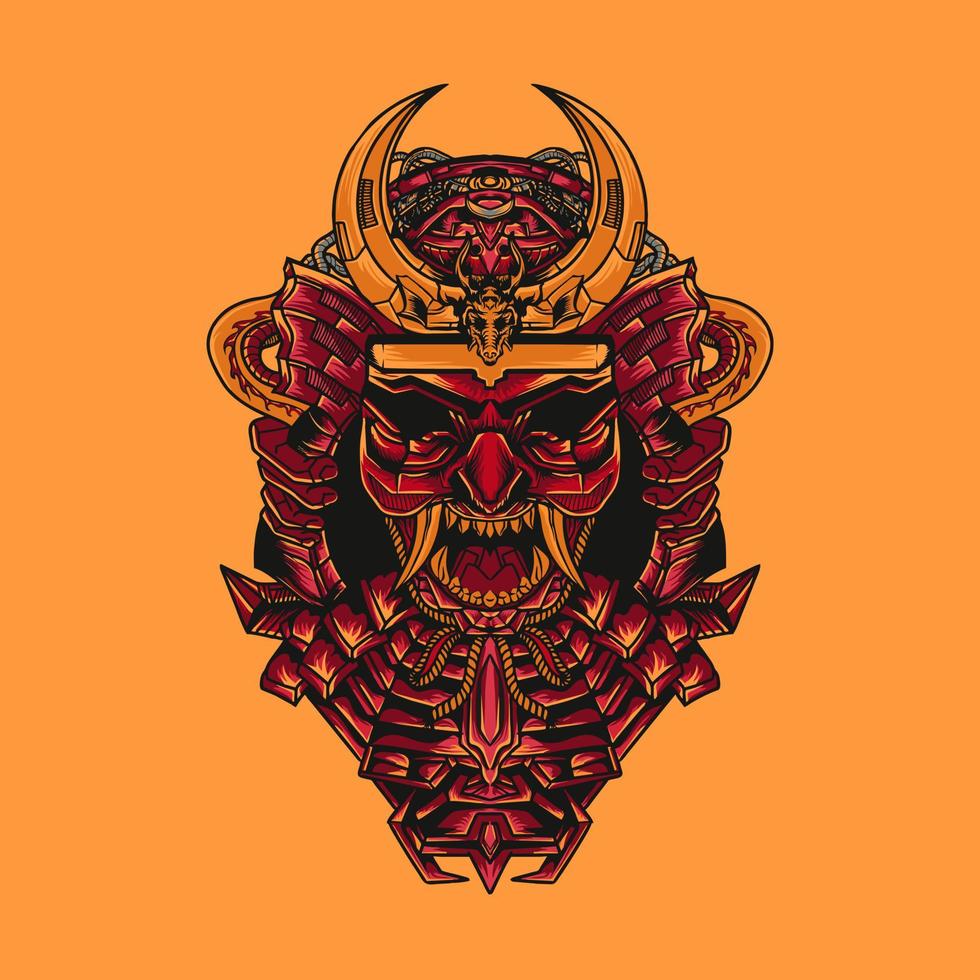 Premium Japanese Samurai vector illustration tshirt design