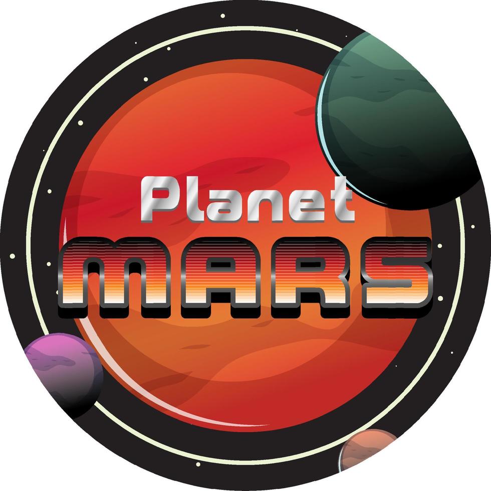 diseño de logotipo de la palabra planeta marte vector