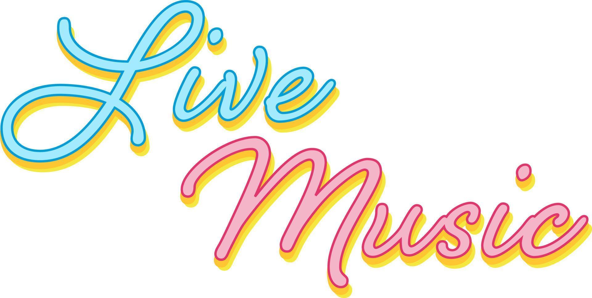 Live Music pastel hand drawn font design vector