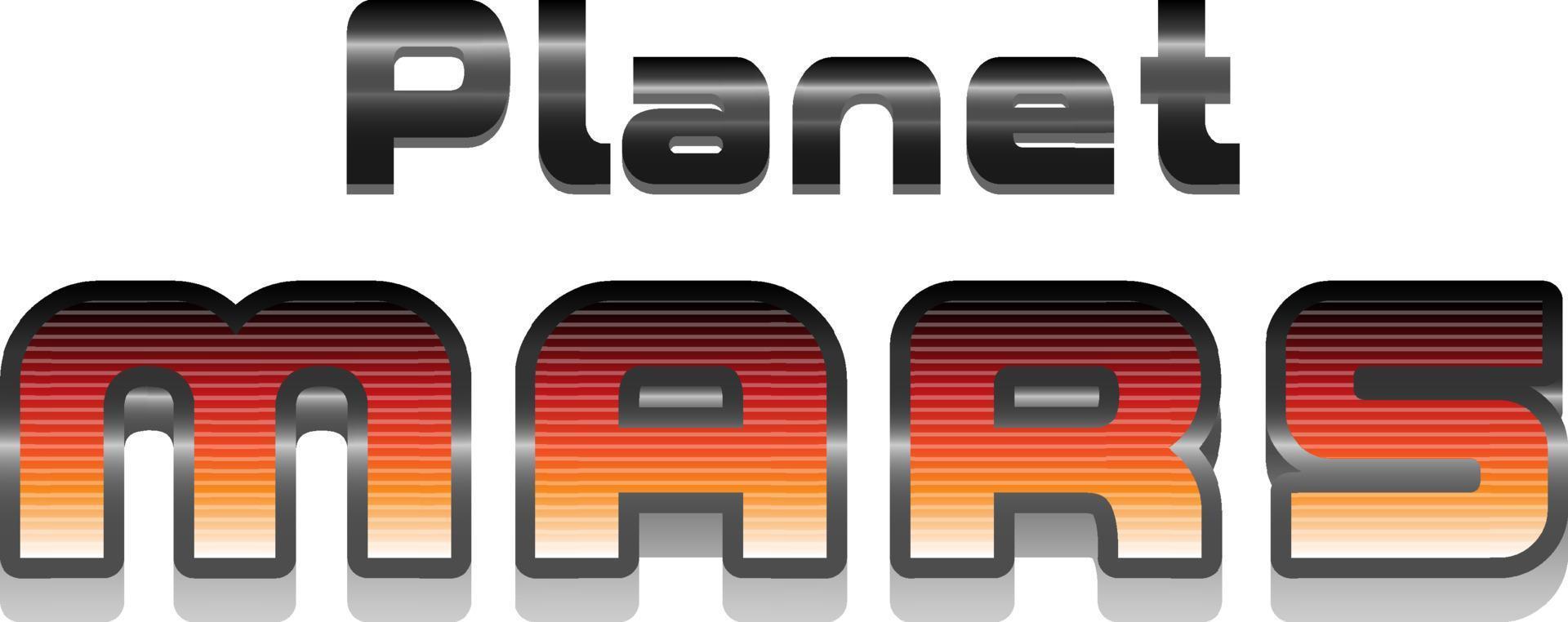 diseño de logotipo de la palabra planeta marte vector