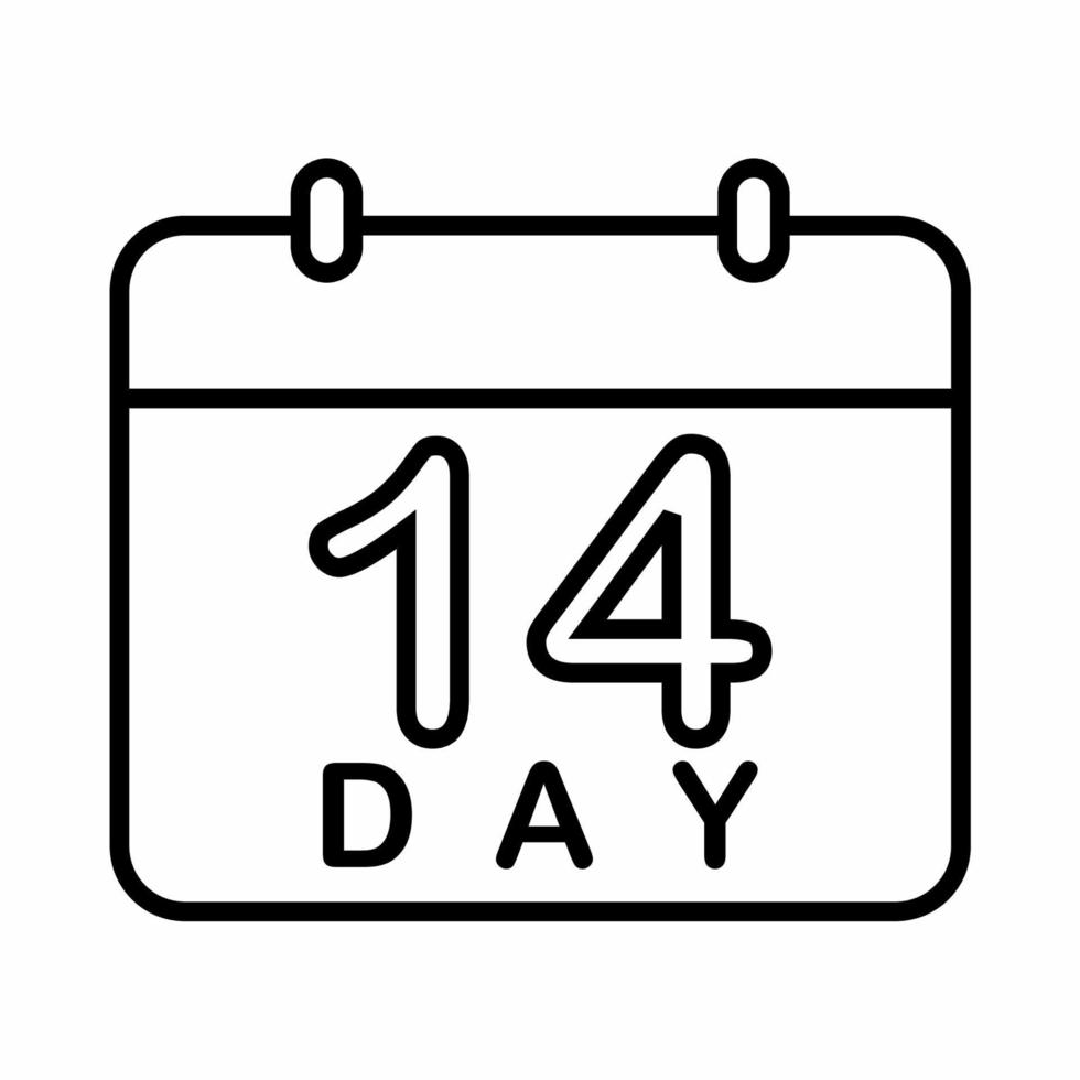 Icono de período de incubación de 14 días ... vector