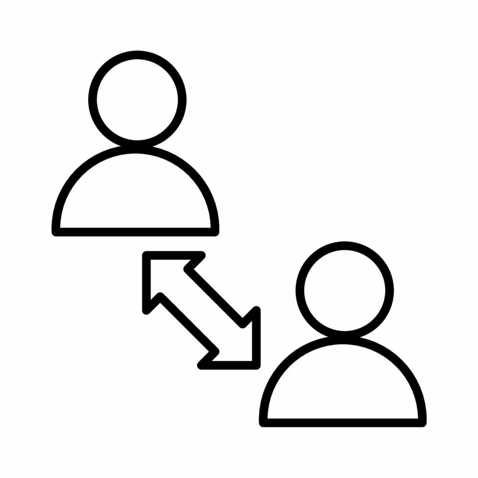 Social Distancing Icon Line.eps vector