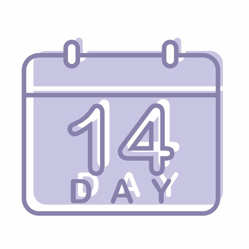 Icono de período de incubación de 14 días ... vector