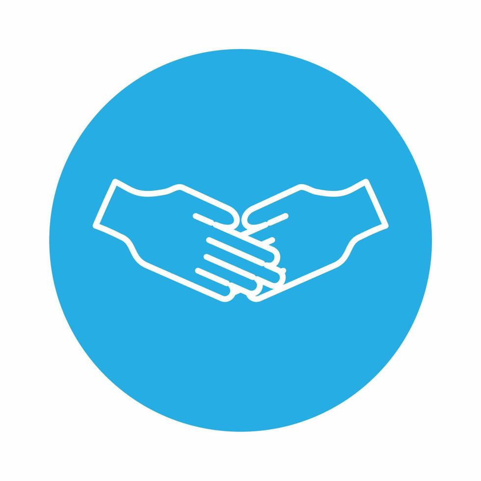 Hand Shake Icon Blue and Whit... vector