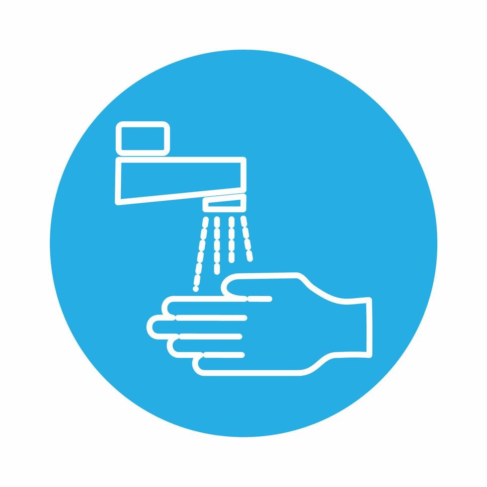 Wash Your Hand Icon Blue and ... vector