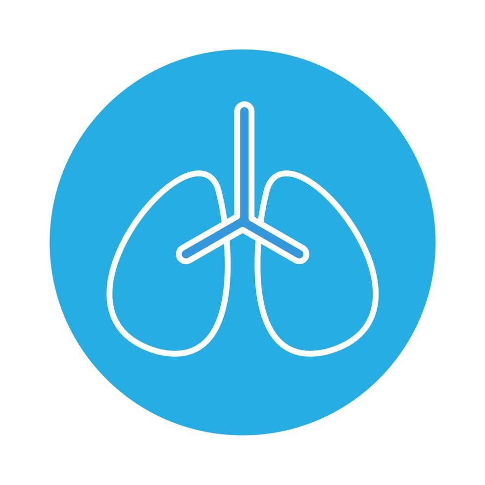 Lungs Icon Blue and White.eps vector