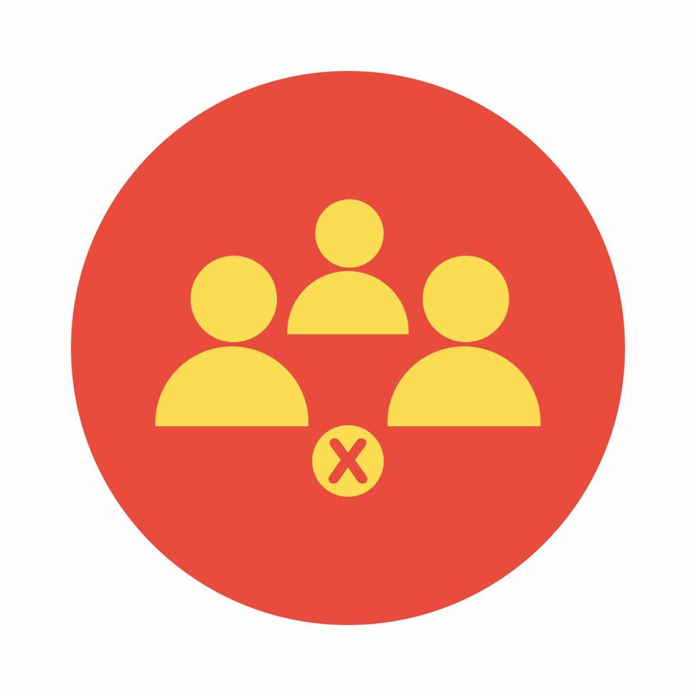 Avoid Crowd Icon Flat.eps vector