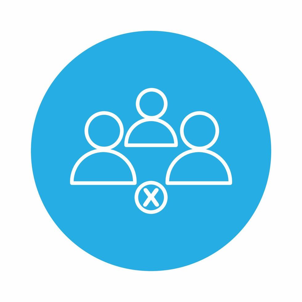 Avoid Crowd Icon Blue and Whi... vector