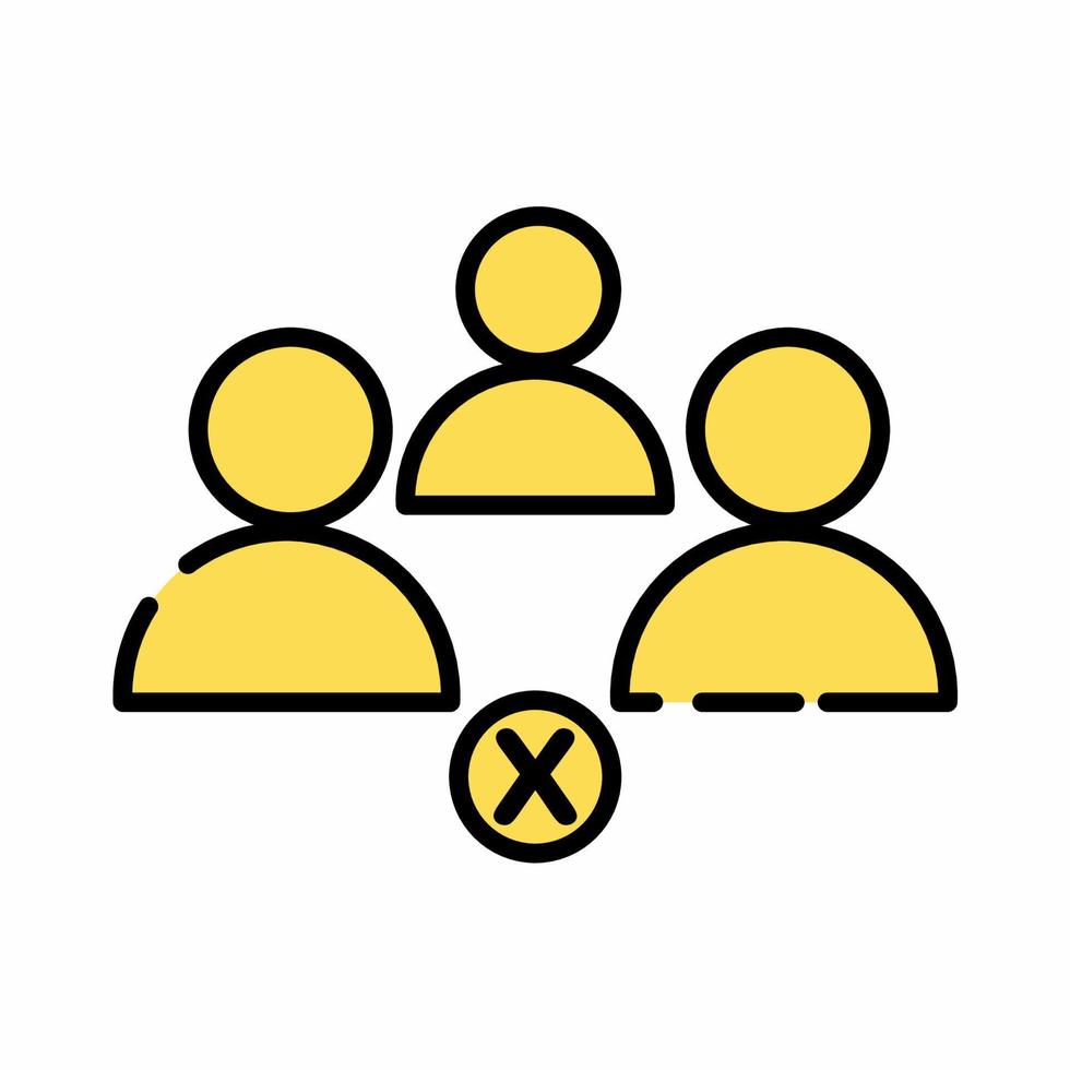 Avoid Crowd Icon Flat Line.eps vector