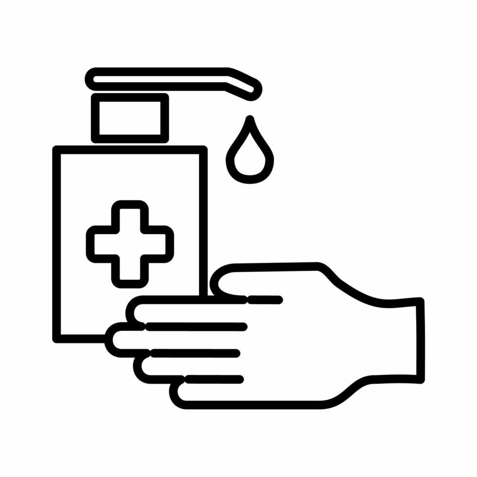 Hand Sanitizer Icon Line.eps vector