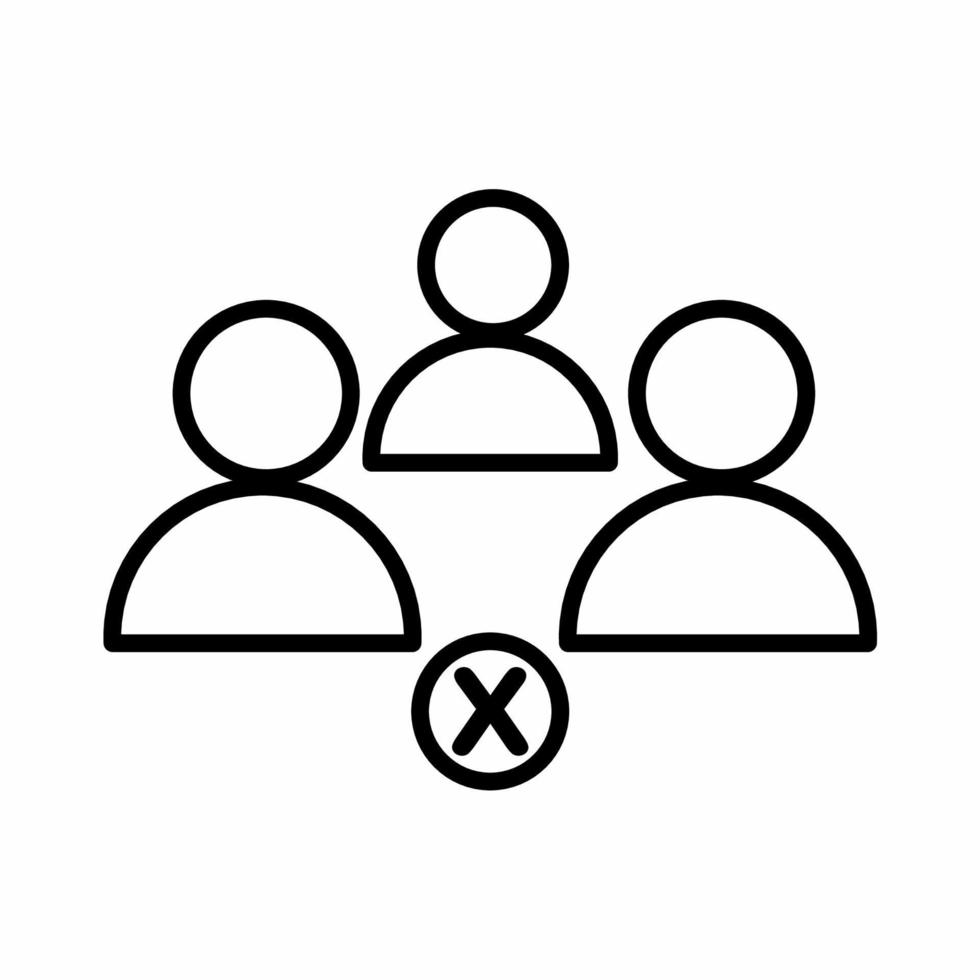 Avoid Crowd Icon Line.eps vector