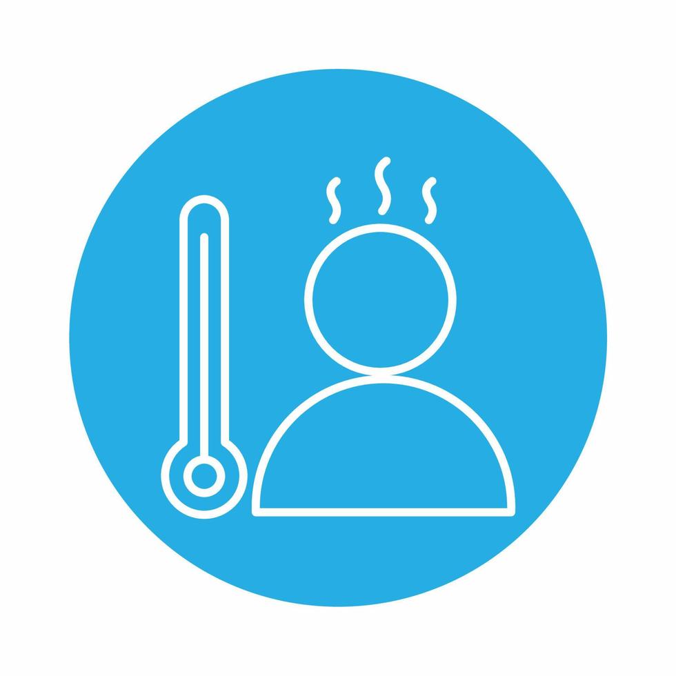 Thermometer Icon Blue and Whi... vector