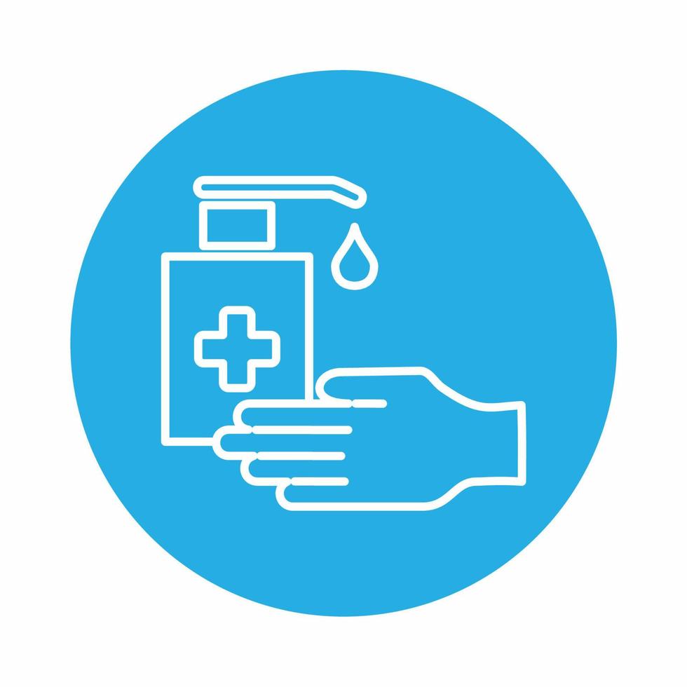 Hand Sanitizer Icon Blue and ... vector