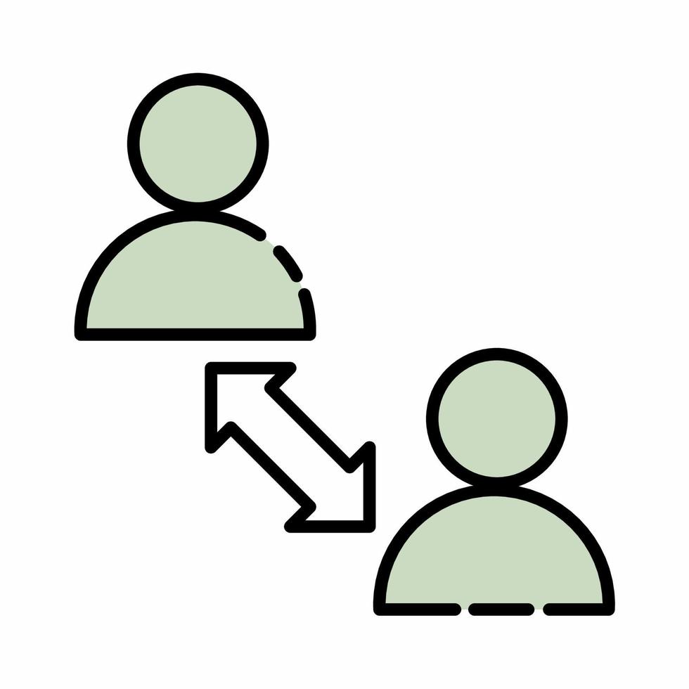 Social Distancing Icon Flat L... vector