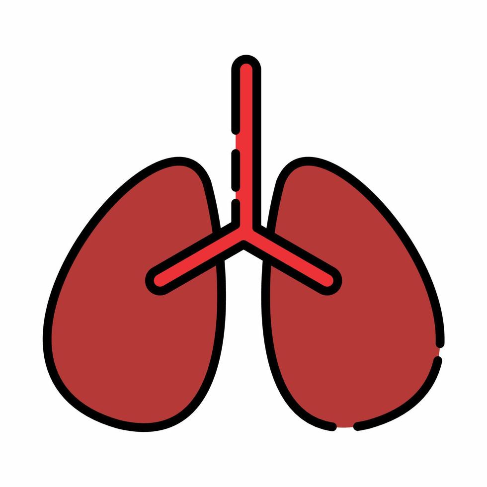Lungs Icon Flat Line.eps vector