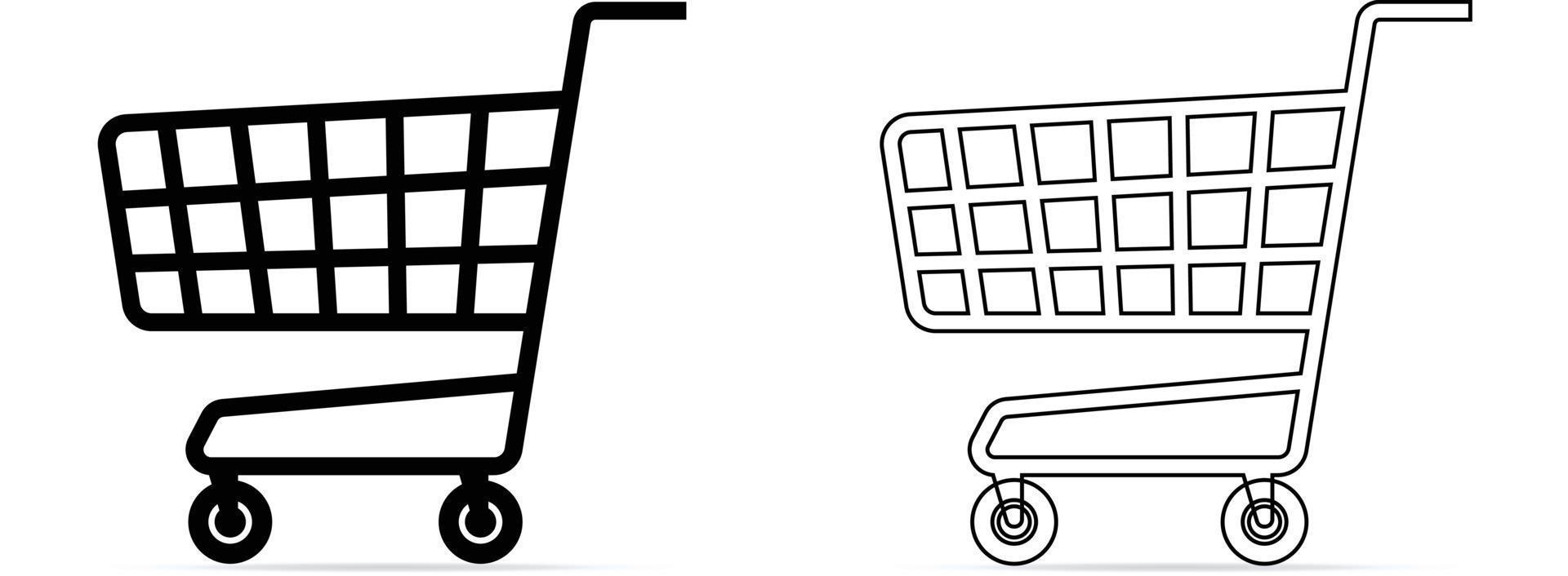 Empty shopping cart symbol shop and sale icon vector