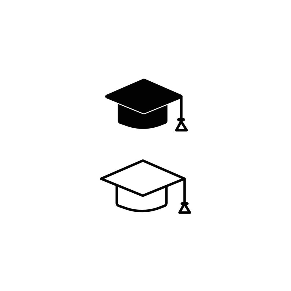 Graduation cap icon. student hat outline and filled vector sign. Academic cap linear and full pictogram. Education symbol
