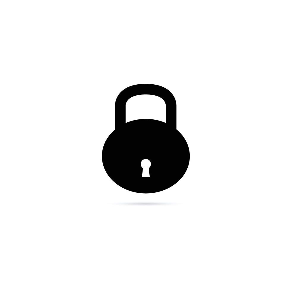 Black isolated icon of oval lock on white background vector