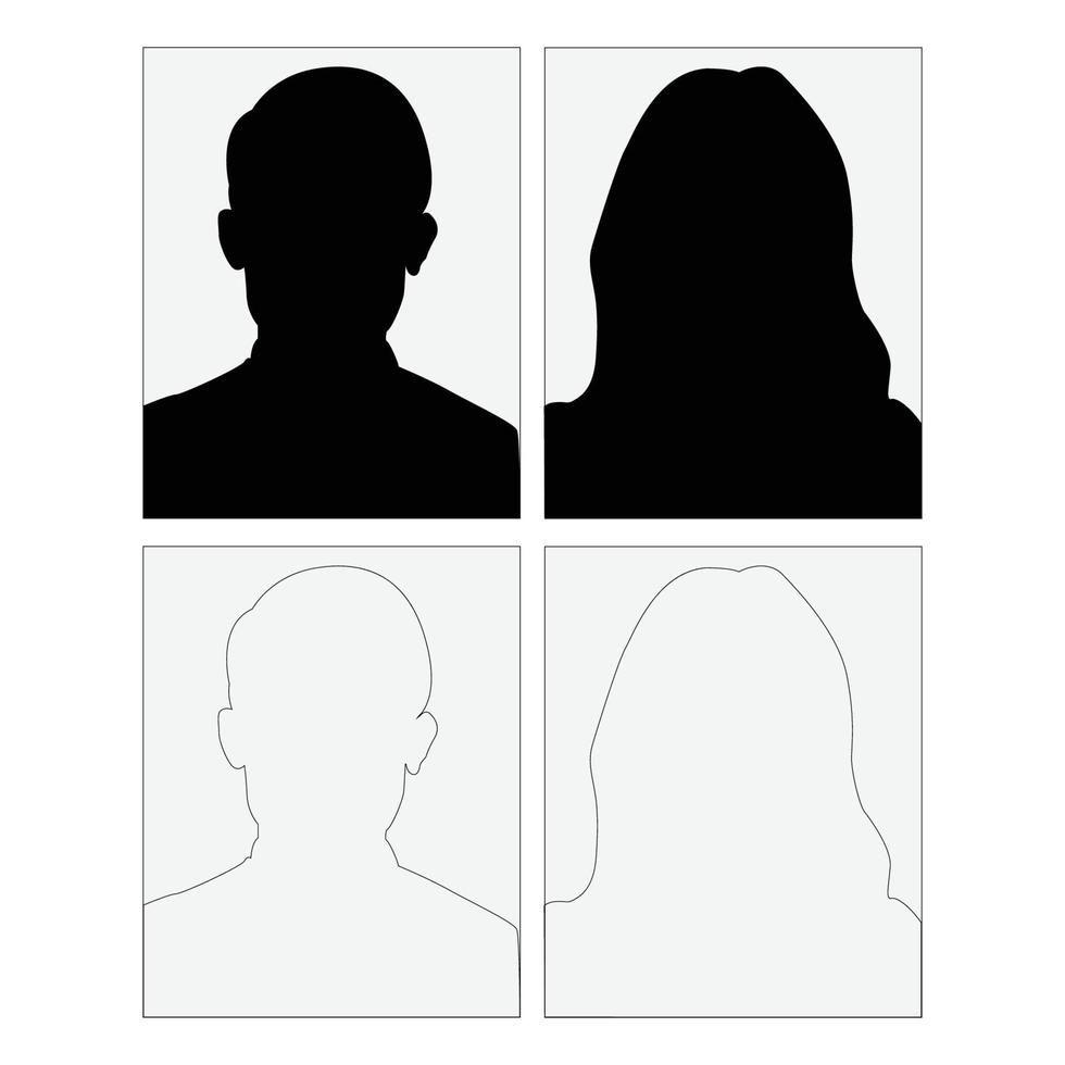 Profile icon. Avatar icons set. Male and female head silhouettes. vector