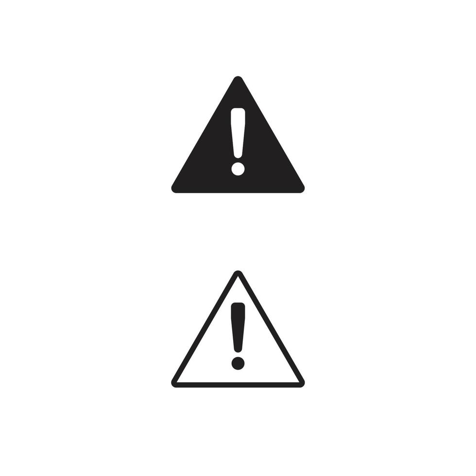 Exclamation mark of warning attention, caution alarm set, danger sign, attention icon, fatal error message element vector