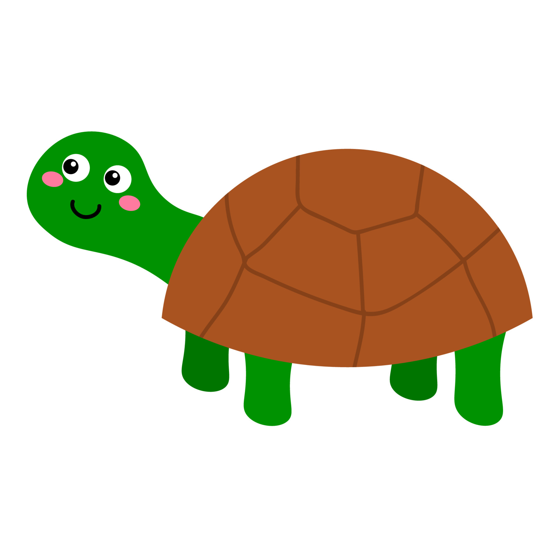 Cute cartoon turtle in childlike flat style isolated on white background.  4342350 Vector Art at Vecteezy