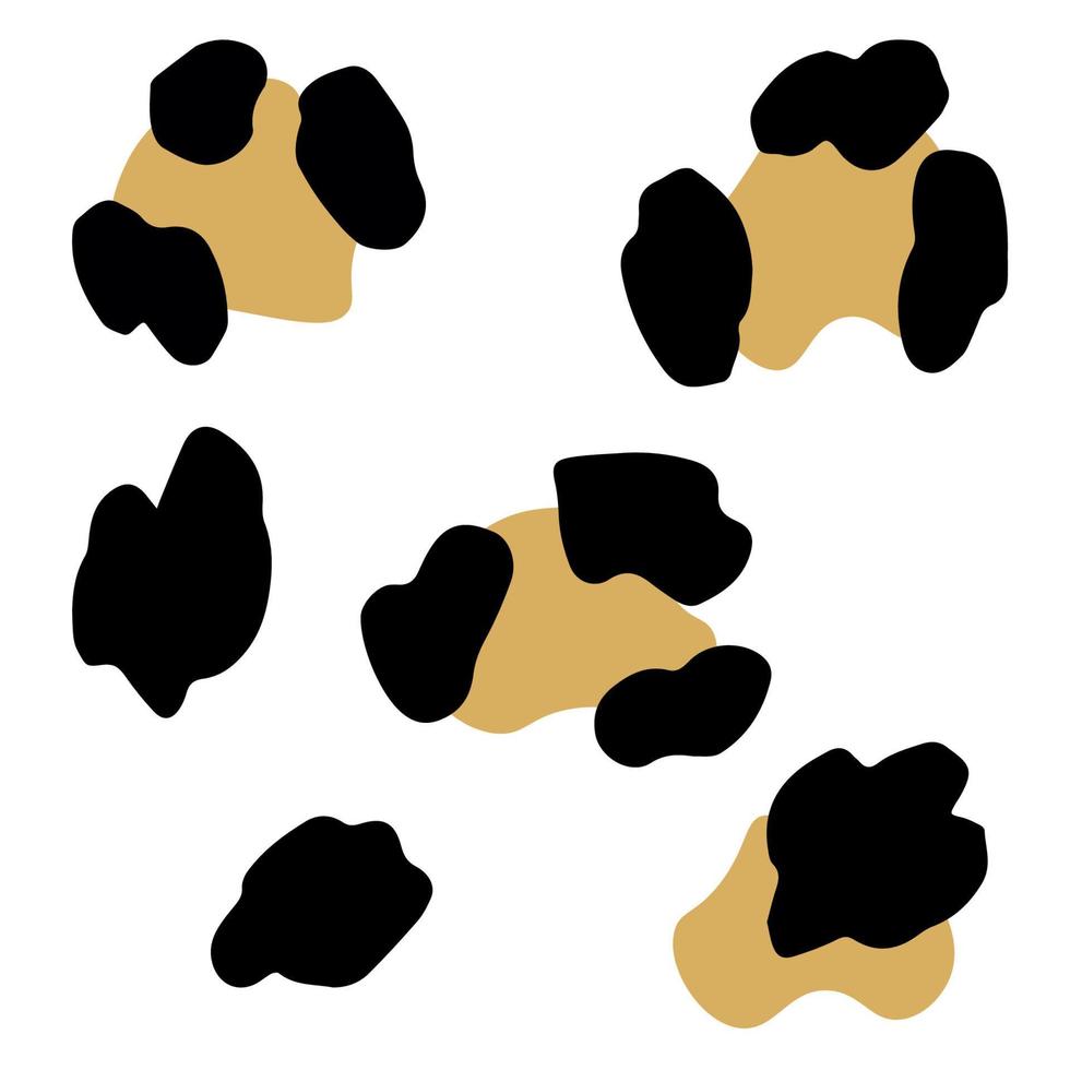 conjunto de manchas de leopardo aislado sobre fondo blanco. vector