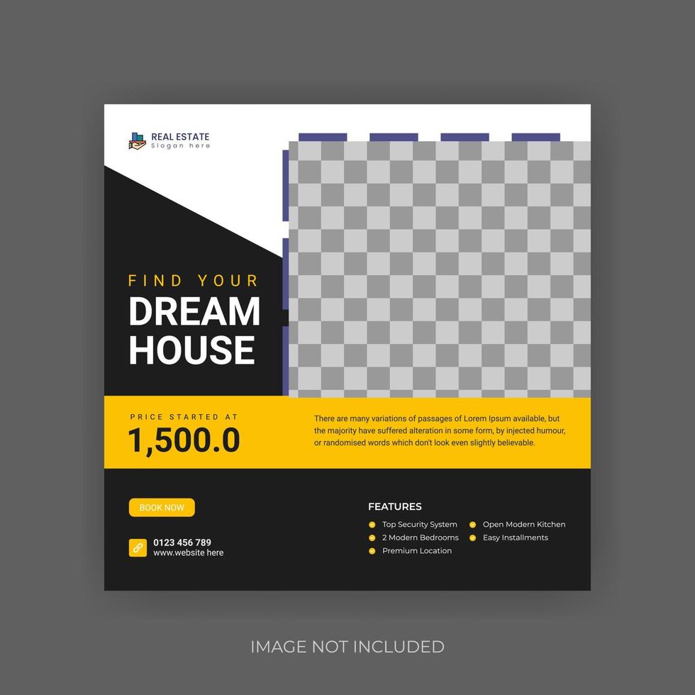 modern real estate social media post and web banner. vector