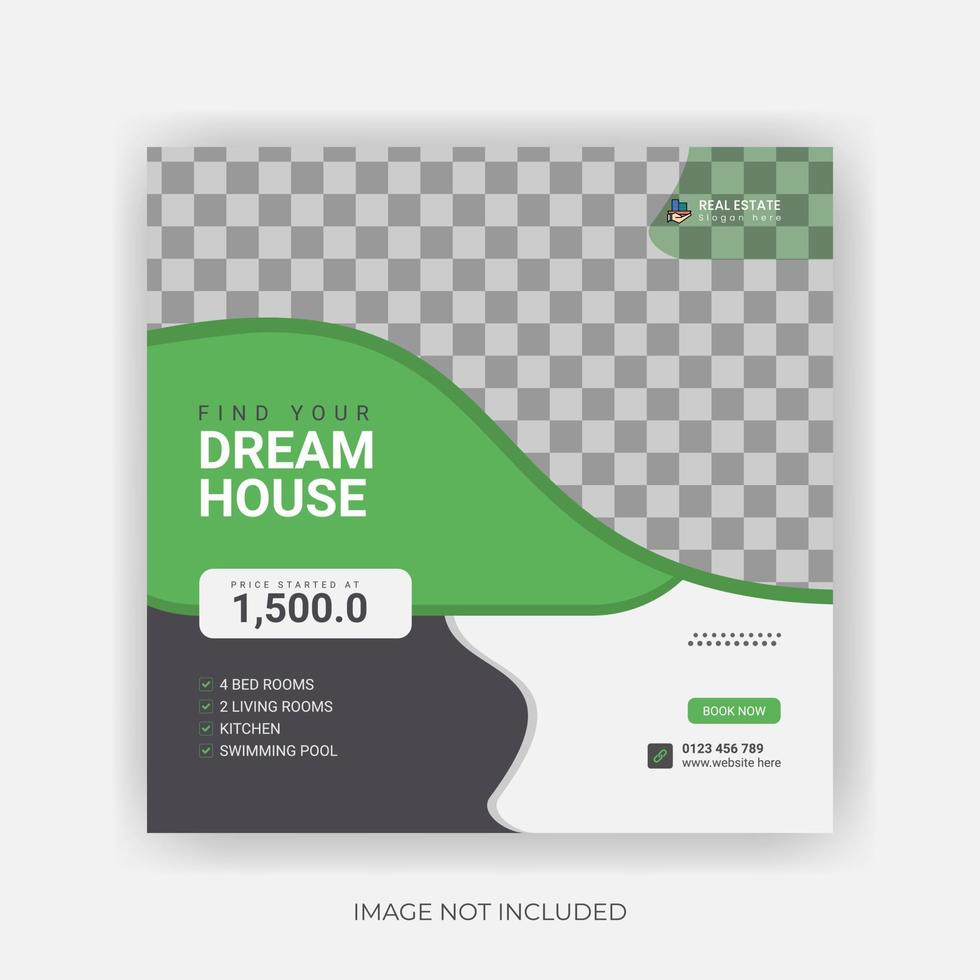 modern real estate social media post and web banner. vector