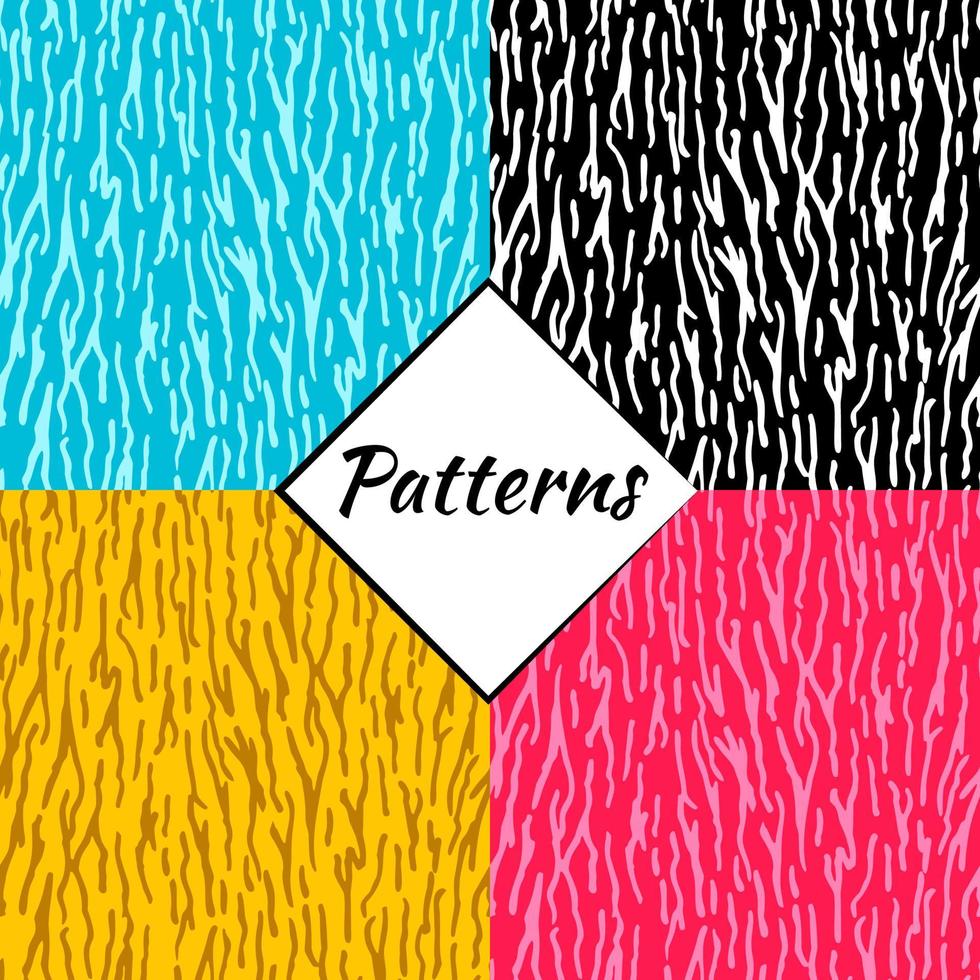 Seamless pattern from freehand lines on a light blue, yellow, pink, black and white background. Abstract drawing. vector