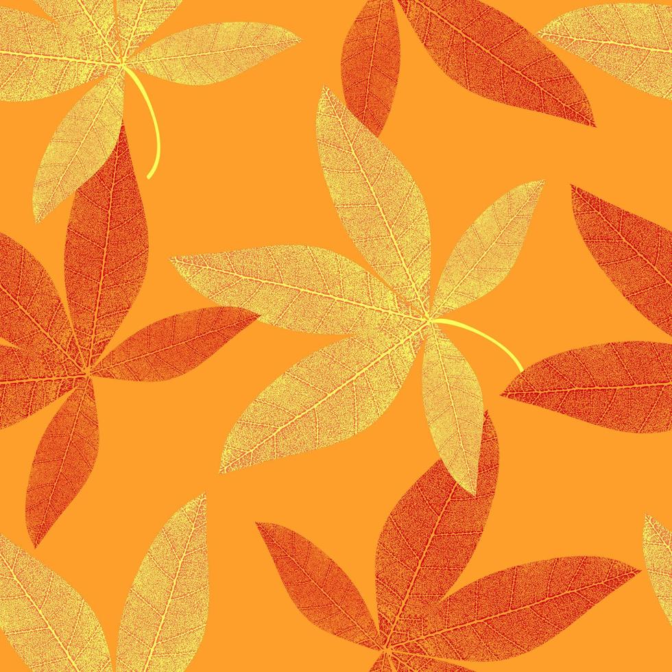 Vector seamless pattern from autumn leaves. Background for design, graphics, printing.