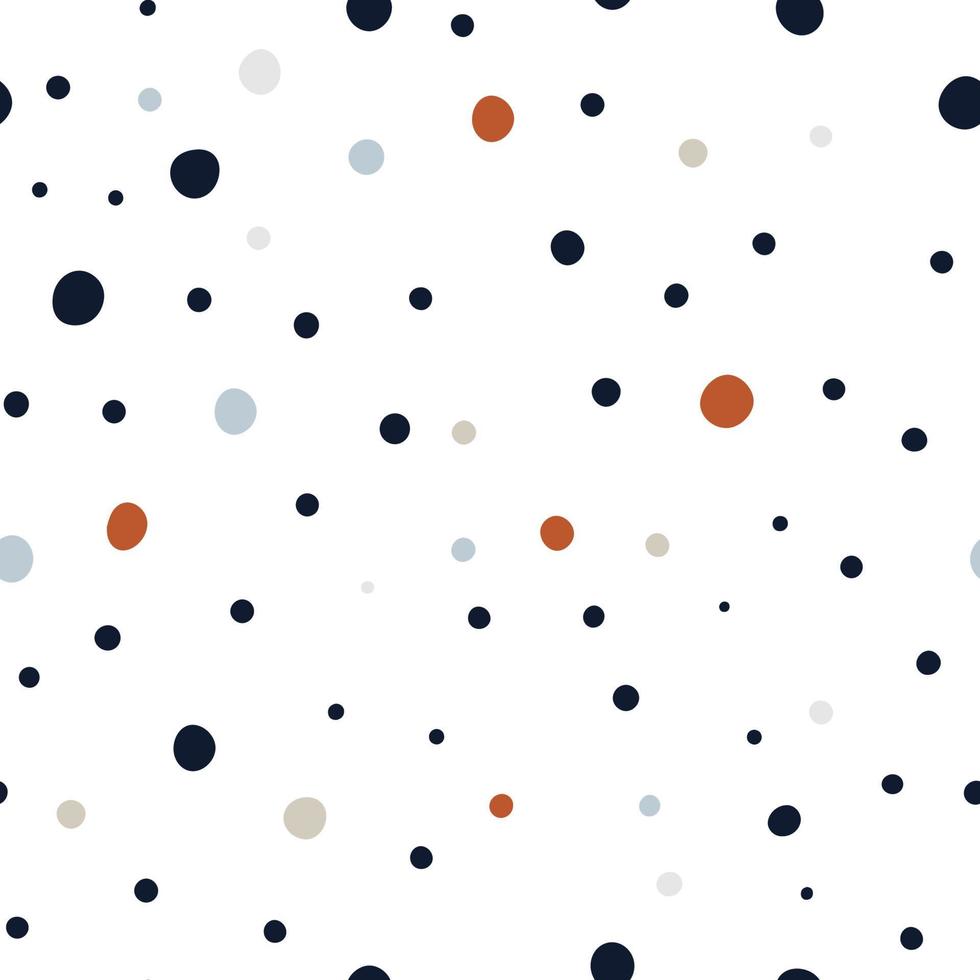 Polka dot seamless pattern. Cute Confetti. Abstractly arranged hand-drawn circles. Minimalistic Scandinavian style in pastel colors. Ideal for printing baby clothes, textiles, fabrics, wrapping paper vector