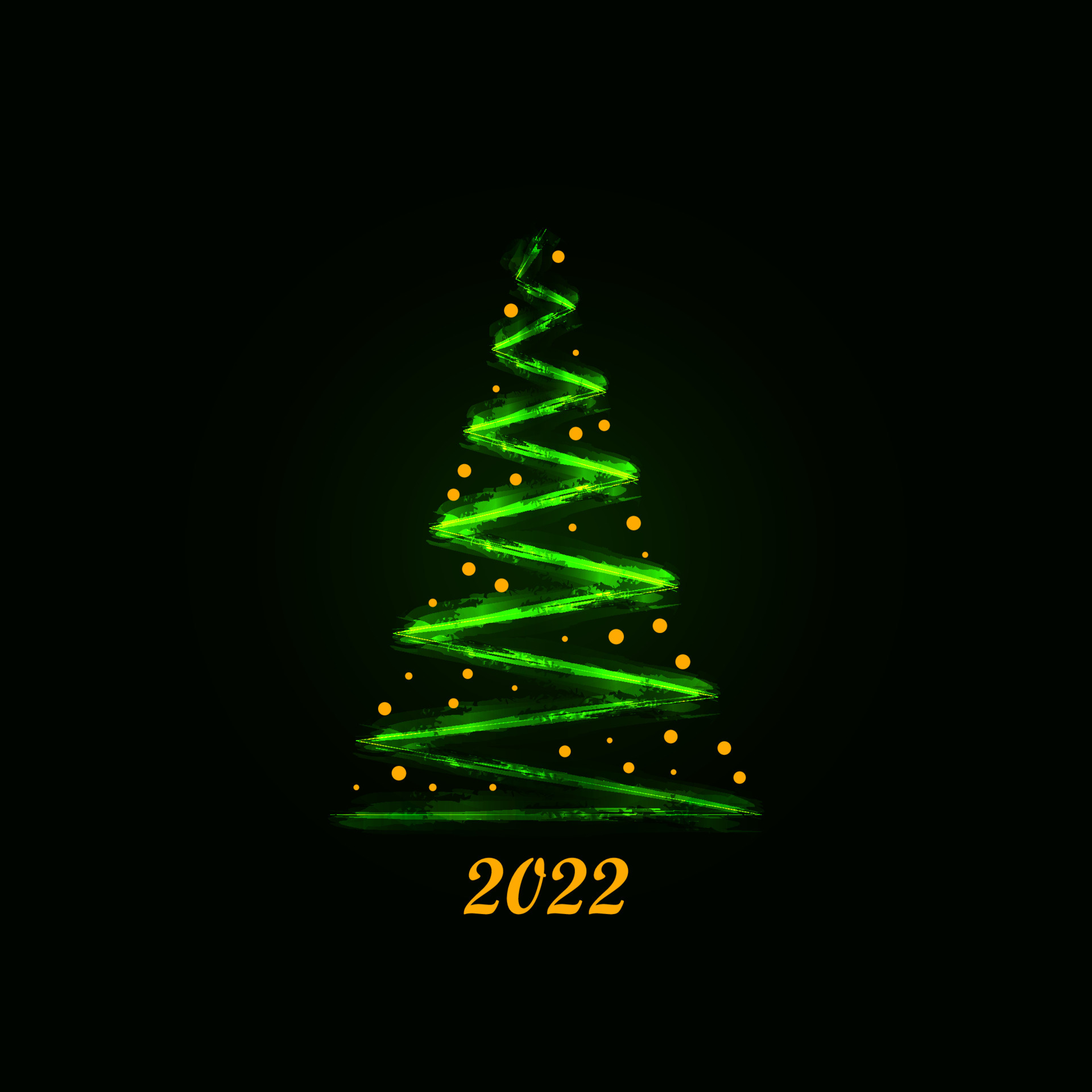 Christmas Desktop Wallpaper Minimalist 2022 Magic Glowing Green Christmas Tree With Yellow Snowflakes And Numbers On A  Dark Background. Merry Christmas And Happy New Year 2022. Vector  Illustration. 4342648 Vector Art At Vecteezy