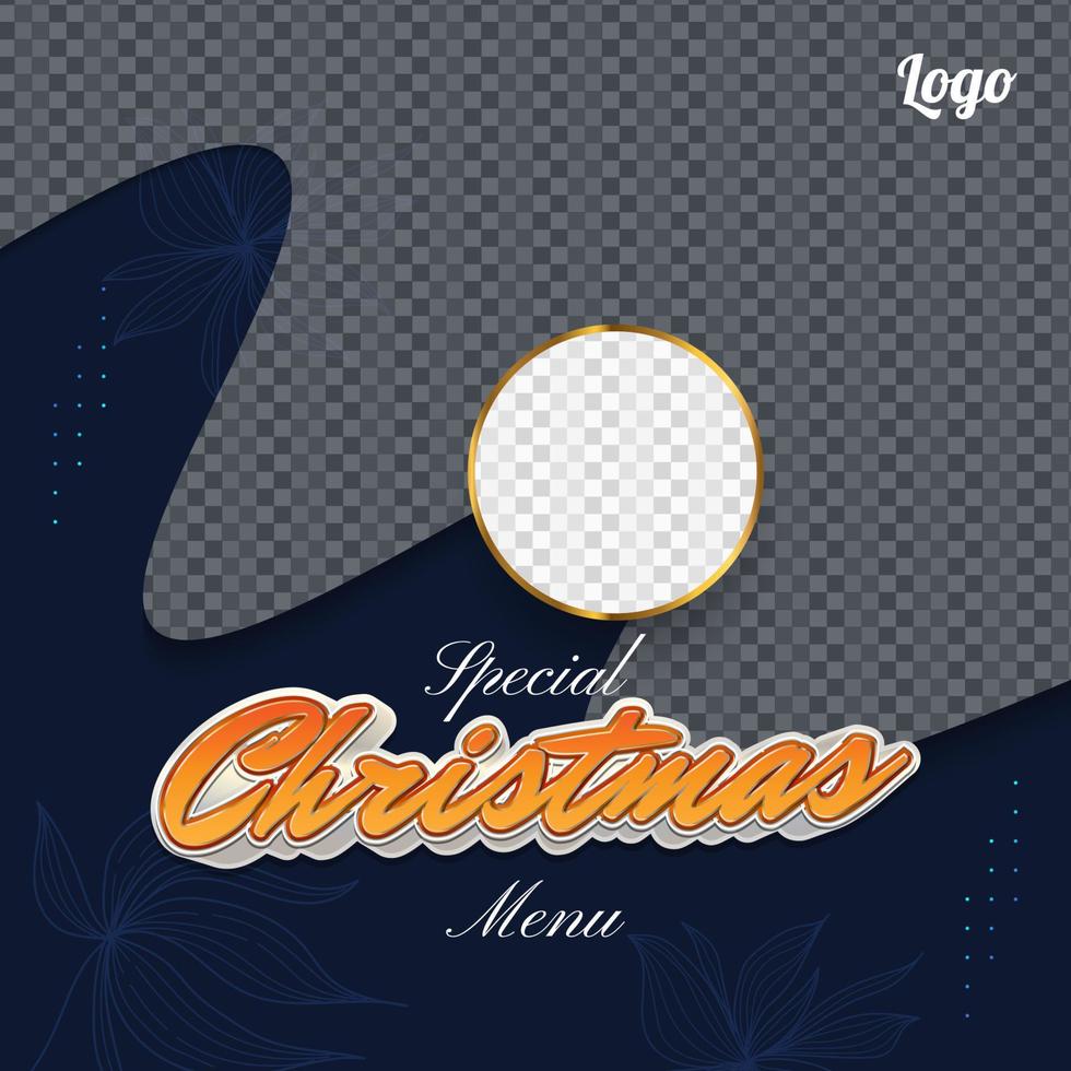 Social Media Post Banner Template for Christmas Menu Promotion. Square Banner Template Design for Culinary Digital Promotion or Advertising vector