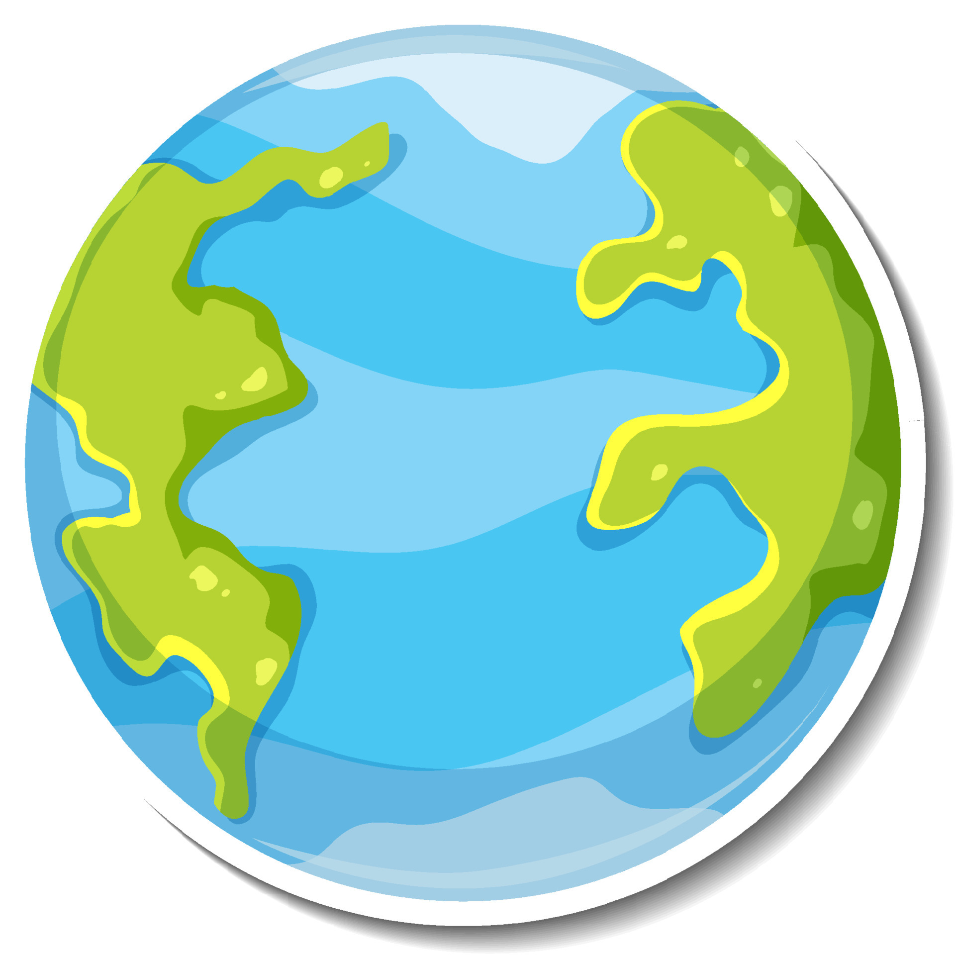 Earth globe cartoon sticker on white background 4342695 Vector Art at