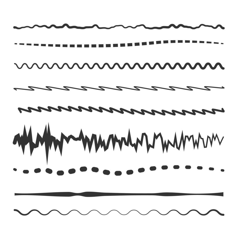 líneas y trazos en diferentes estilos. perfecto para letras e ilustraciones. vector