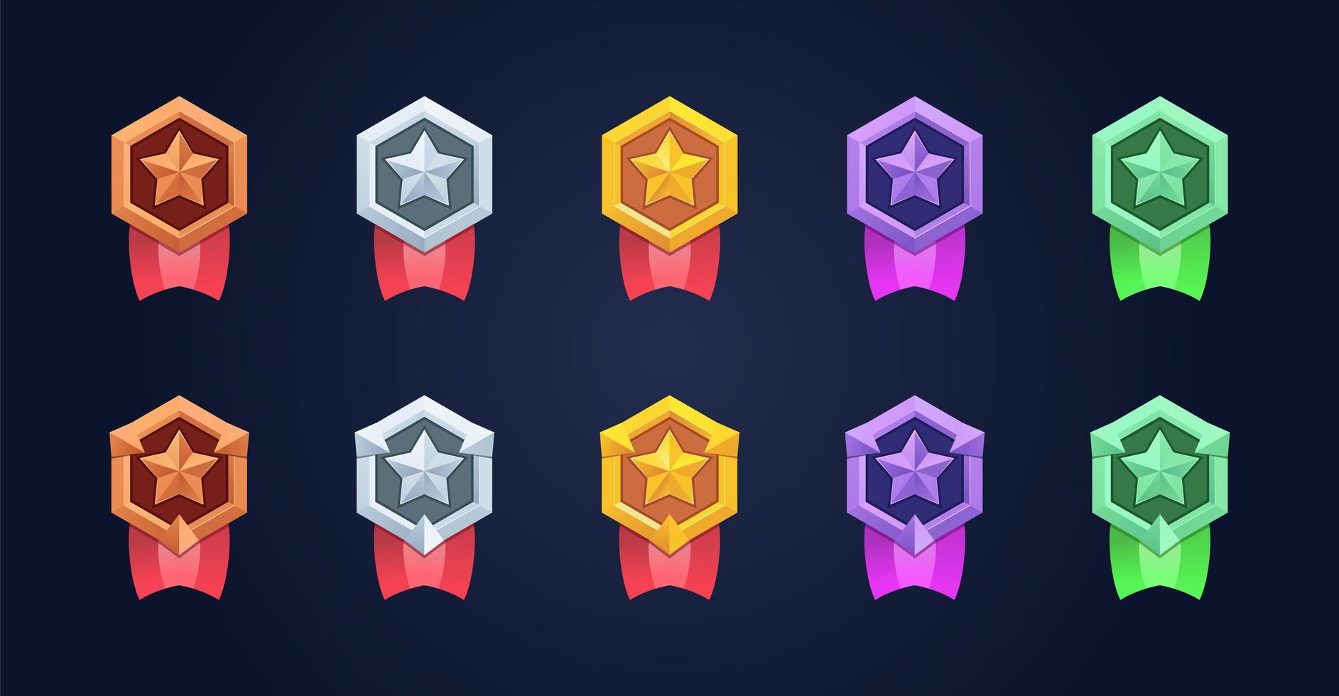 Patent badges collection. High quality illustrations. Perfect for games. vector