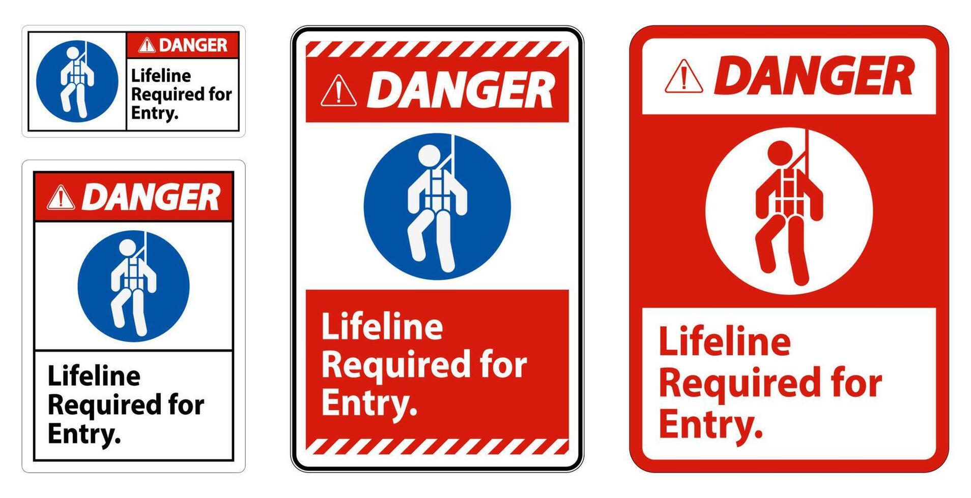 Warning Confined Space Sign Lifeline Required For Entry vector