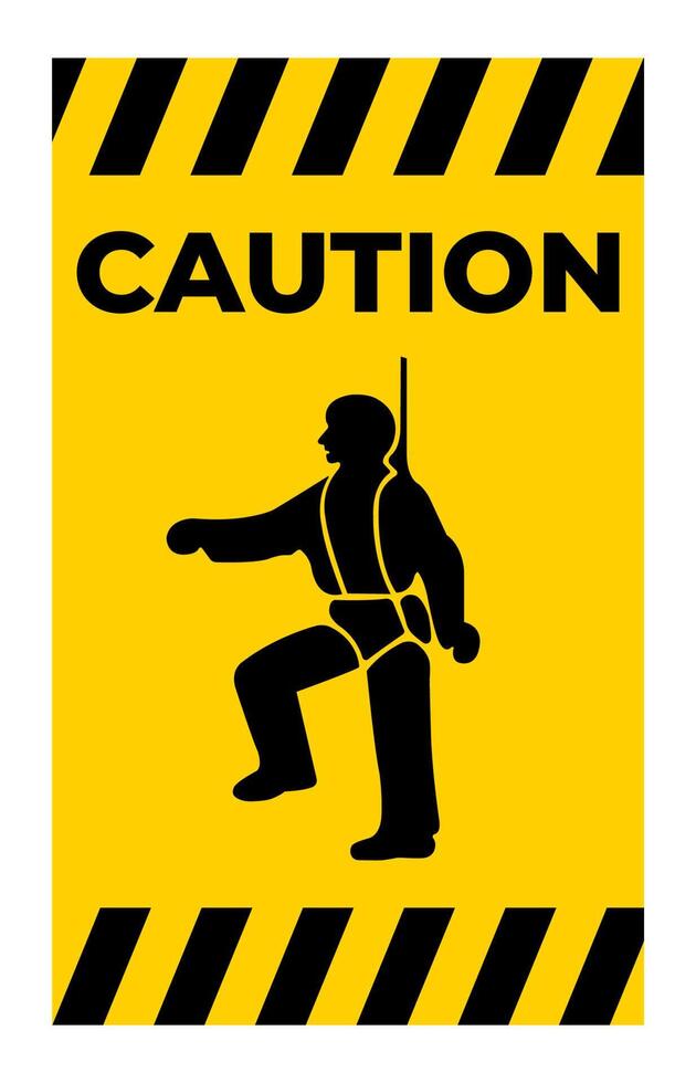 PPE Icon.Safety Harness Must Be Worn Symbols Sign Isolate On White Background,Vector Illustration EPS.10 vector