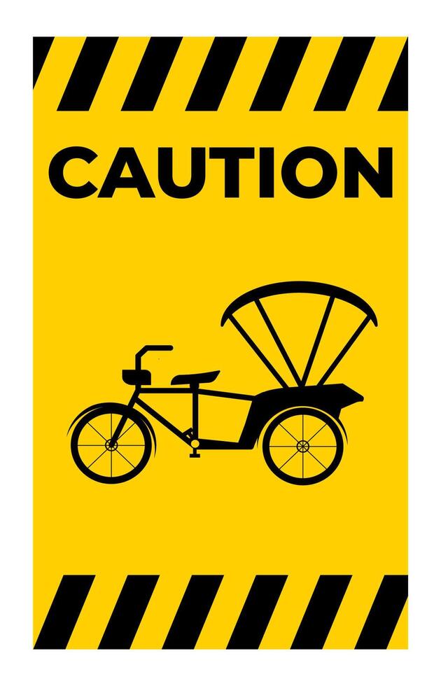 Beware Tricycle Symbol Sign Isolate On White Background,Vector Illustration EPS.10 vector