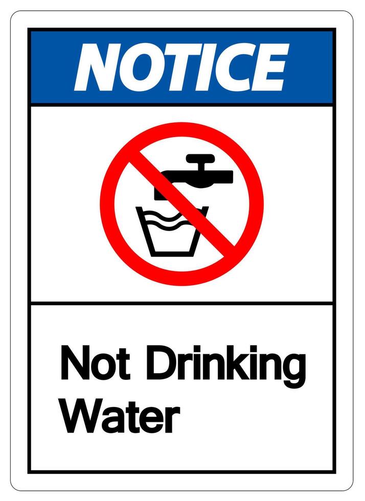 Caution Not Drinking Water Sign vector