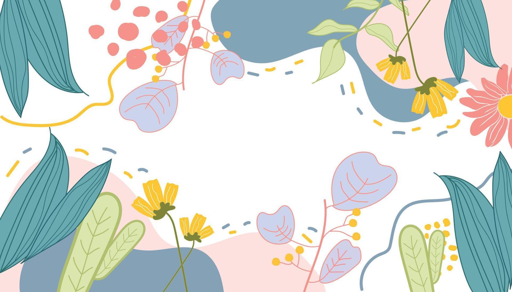 floral hand drawing abstract design for cover, magazine, brochure. retro 80s style. vector illustration