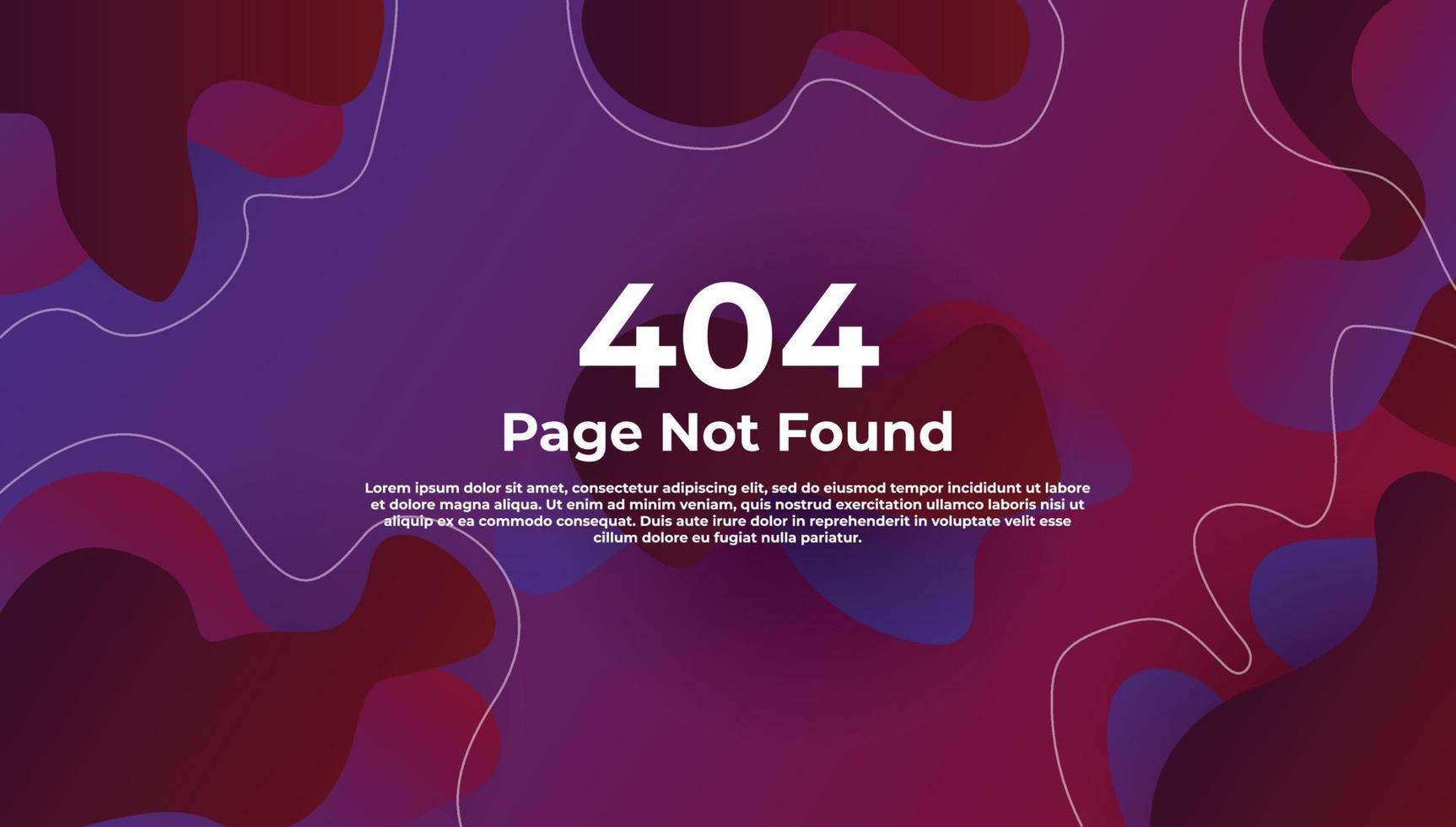 background design Error 404, page not found text. Cute gradient template, banner or website page vector